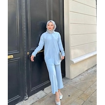 Lovie Moda Kadın İkili Bürümcük Takım Mavi