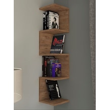 Mdf Zigzag Atlantik Çam Köşe Duvar Rafı / Kitaplık