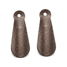 2'li Mini Metal Ayakkabı Çekeceği Seti 10 Cm - Bakır Eskitme Kaplama Cep Ve Cüzdan Tipi Portatif Kerata Takımı