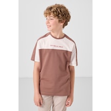 Tommylife Tarçın Pamuklu Yumuşak Dokulu Oversize Fit Baskılı Erkek Çocuk T-shirt - 11290 Tarçın