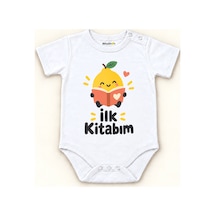 Babylimon İlk Kitabım Beyaz Kısa Kollu Çıtçıtlı Bebek Zıbını Beyaz - İlk Kitabım - 928161923 Beyaz - İlk Kitabım