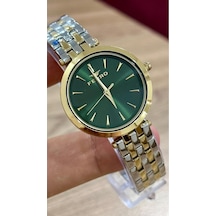 Ferro Fl21331a-d6 Quartz Çelik Altın/gri Yeşil Kadran 34 Mm Kadın Kol Saati 56266316