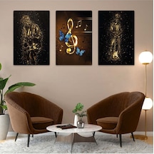 Müzik Modern 3'lü Mdf Tablo Set