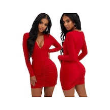 İkikareshop Mini Dekolteli Elbise Çok Renkli