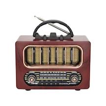 Buffer Orta Boy Retro Ahşap Tasarım Bluetooth Hoparlörlü Radyo - Fm/am Destekli, Şarjlı Ve Taşınabiliri Radyo Ns - 6636