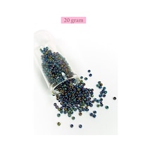 Dökme Cam Kum Boncuk 8/0 3 Mm - 20 Gram - Lacivert Yeşil - Bnc169