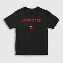 Presmono Unisex Çocuk Impostor Among Us T-shirt Siyah