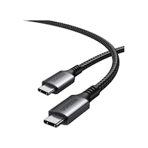 Usb-c 60w 3a Qc Pd Örgülü Hızlı Şarj Kablosu, 1 Metre, Siyah, 15373