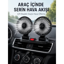 Ayarlanabilir Çift Başlıklı Sessiz Araç İçi Vantilatör Diğer