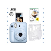 Fujifilm Instax Mini 12 Fotoğraf Makinesi + 20'li Film + Şeffaf Kılıf Seti Mavi