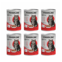 Foodline Kuzu Etli Yetişkin Kedi Konservesi 6 x 400 G