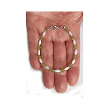 Sedef, Peridot Zebercet Bileklik-417-4 Çok Renkli