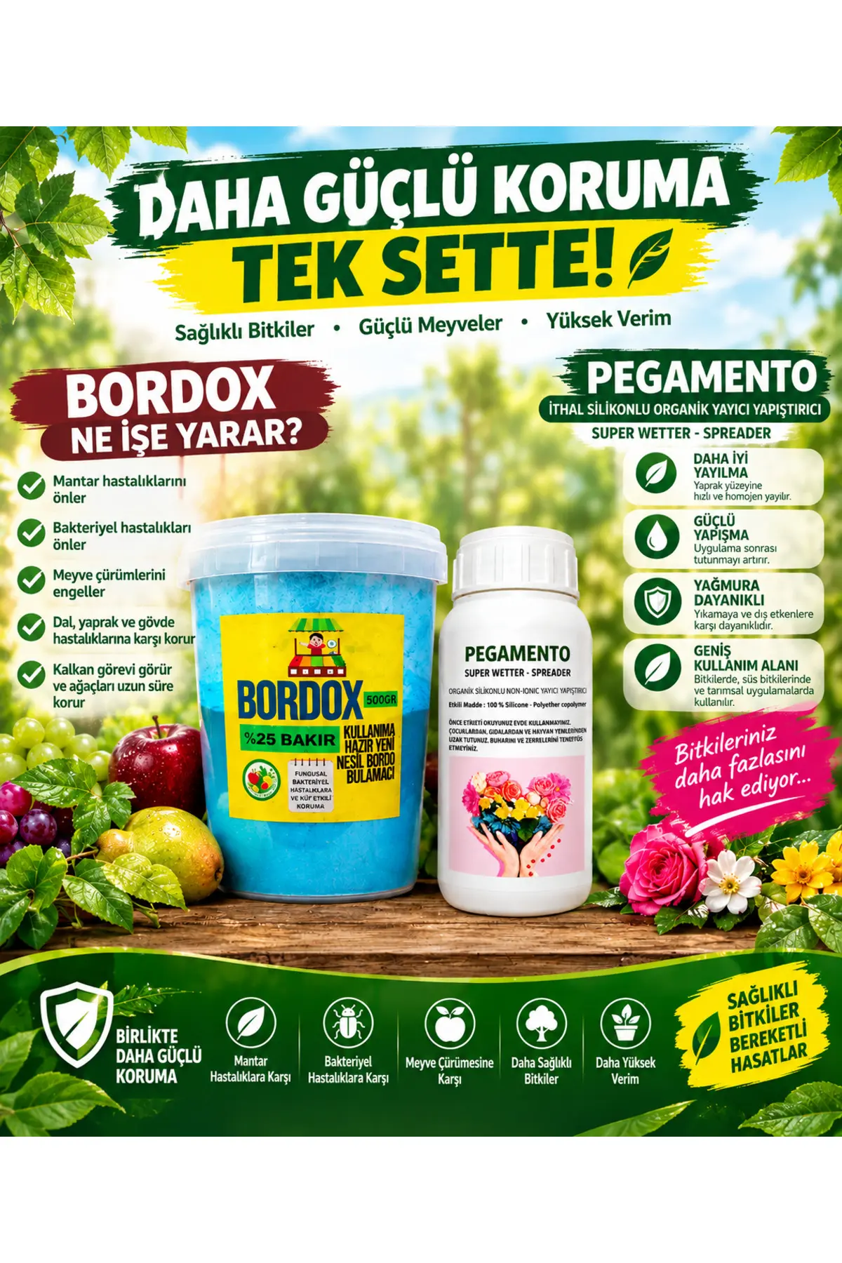 Bakır %25 İçerikli Gübre Bordo 0.5kg/pegamento 250mlithal Organik Yayıcı Yapıştırıcı/meyve Ağaçları Bağ Zeytin Ceviz Hasat Sonrası Bakım Seti 0.5 kg
