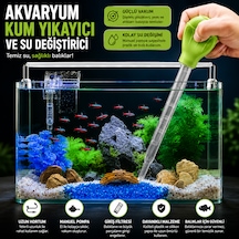 Manuel Akvaryum Su Değiştirici Kum Yıkayıcı Sifon Pompası Güçlü Vakumlu Dip Temizleme Aparatı Balık Dostu Akvaryum Temizlik Seti