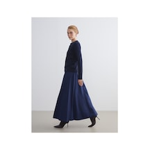 LC Waikiki Alıta Cıty Farkıyla Lcw Modest Lacivert Poplin Düz Midi Kadın Etek Lacivert - 929950379 Lacivert