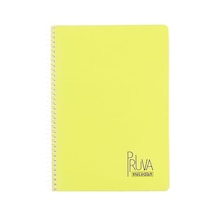 A4 Pet Spiralli Karton Kapaklı Defter 144 Yaprak - Çizgili - Sarı 103 Ivory