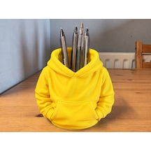 3d Baskı Kapüşonlu Sweatshirt Kalemlik - Masaüstü Organizer-sarı Çok Renkli