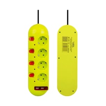 Vea Çift Usb Li 4'lü 1.5 Metre Ayrı Anahtarlı Kablolu Açma Kapama Tuşlu Akım Göstergeli Grup Priz 1.5 M