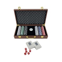 Deri Çantalı Poker Seti 300 Parça Chip Ve 2 İskambil Kağıdı Destesi