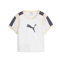 Puma Graphic Ringer Baby Tee Beyaz Kadın T-shirt