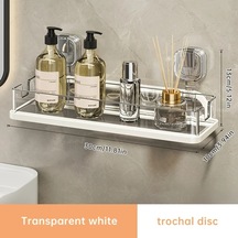 Willowhaven Musurjoy Delmeli Banyo Rafı Transparan Beyaz Duş Köşe Dolabı Şeffaf Beyaz