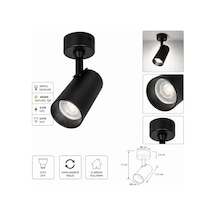 Gu10 Duylu Siyah Aplik Spot 4000k Naturel Işık 4,5w Ampul Dahil, Ayarlanabilir Başlık, Modern Tavan Ve Duvar Aydınlatma Armatürü