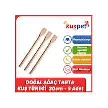 Doğal Tahta Kuş Tüneği Tünek 20cm - 3 Adet