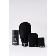 Premium 3'lü Set Siyah Duş Kesesi, Peeling Eldiveni, Yüz Kesesi Floş Ipek Normal, Orta, Hassas Ciltler
