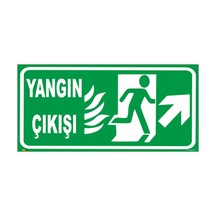 Yangın Çıkışı Sağ Yukarı 12,5x25 Cm Sticker