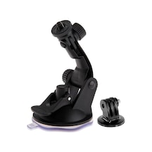 Tüm Aksiyon Kameralara Uyumlu Vantuz Vakumlu Bağlantı Aparatı + Tripod Adaptörü Siyah
