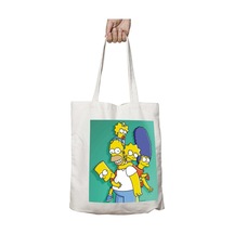 Art Hediye Simpson İki Tarafı Kalıcı Baskılı Yıkanabilir Çanta Çok Renkli