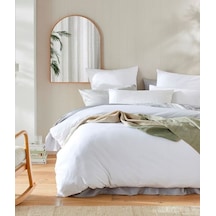 Caqqa 200 X 230 Cm Çift Kişilik Pamuk Nano Otel Serisi Nevresim Beyaz