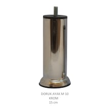 Doruk Ayak, Cıvatalı Baza Koltuk Dolap Ayağı, Metal, Krom, M10, 15 Cm Krom
