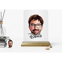 Kişiye Özel Erkek Yüz Karikatürlü Ahşap Standlı Çerçeve-1