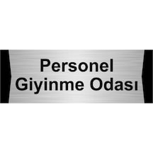 Personel Giyinme Odası 5x20cm Gümüş Renk Metal Yönlendirme Levhası