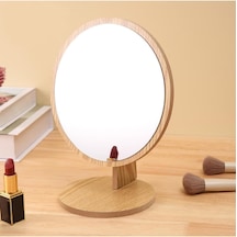 Yeni Model 8 -ahşap Tasarım Masaüstü Oda Dekorasyon Makyaj Yuvarlak Ayna -mş