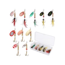 Valkyrie 10 Adet Kutulu Fly Spinner Bait Yem Zoka Seti Döner Tip Tatlı Tuzlu Sinek Olta
