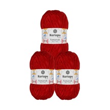 Yumurcak Kadife K0126 Kırmızı 100 Gr 120 Mt 3 Adet