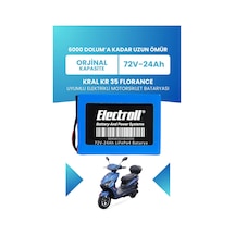 Kral Kr-35 Florance Uyumlu Batarya Standart Kapasite Lifepo4 72v 24ah Elektrikli Motorsiklet Bataryası