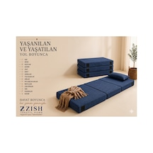 Mavi Katlanır Sünger Misafir Yer Yatağı Ve Balkon Minderi 7cm Mavi