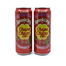Chupa Chups Sparkling Strawberry Flavour - Çilek Aromalı Gazlı İçecek 330 Ml 2 Adet