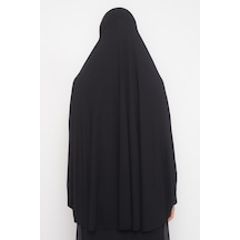 Altobeh Kollu Sufle Çarşaf Üstü Peçeli Pratik Tesettür Hijab - Nikaplı Namaz Örtüsü Siyah