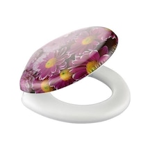 Buffer Çiçekli Tuvalet Kapağı Süngerli Ekstra Yumuşak Wc Klozet Kapağı Mavi