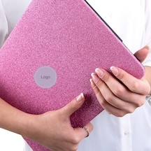 Macbook Air M1 Kılıfı A2337 Uyumlu 13 İnç Premium Simli Deri Kaplama Hard Case A2179 A1932 Sert Koruyucu Kapak Çizilme Ve Darbe Koruma Kılıfı Açık Pembe