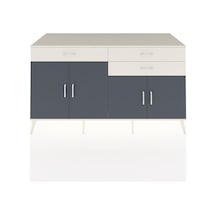 Kronos Konsol 2 Raflı 3 Çekmeceli 4 Kapaklı 176x59x99 Aytaşı-antrasit/aytaşı Antrasıt/aytası - Aytası