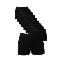 Arma Yıldız Erkek Siyah Boxer 10'lu Paket Pamuklu Likralı Yumuşak Ve Esnek Kumaş Siyah