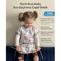 Family 3-6 Yaş Kısa Kollu Sıvı Geçirmez Önlük, Makinede Yıkanabilir, Boya, Oyun Ve Yemek Zamanı Cok Renkli
