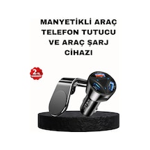 Manyetik Araç Telefon Tutucu Ve Hızlı Şarj Adaptörü 2 Li Set