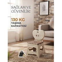 Lüks Sağlam Dayanıklı Kullanışlı Şık Katlanır Tabure Ma115 Bej 1 Adet