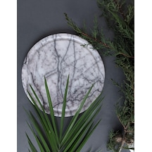 Mermer Sunum Tabağı Çizgili Tasarım